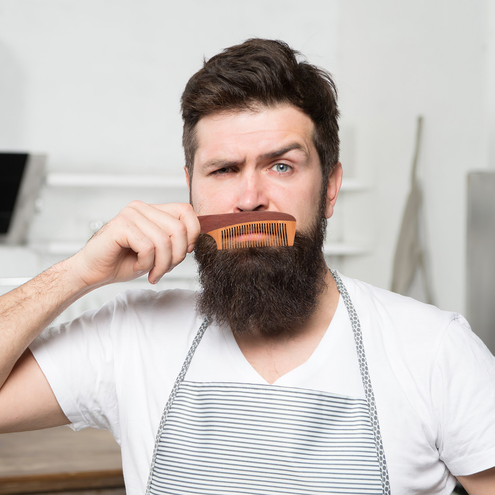 Beard Oil - Beard Comb for Men Wooden Mustache