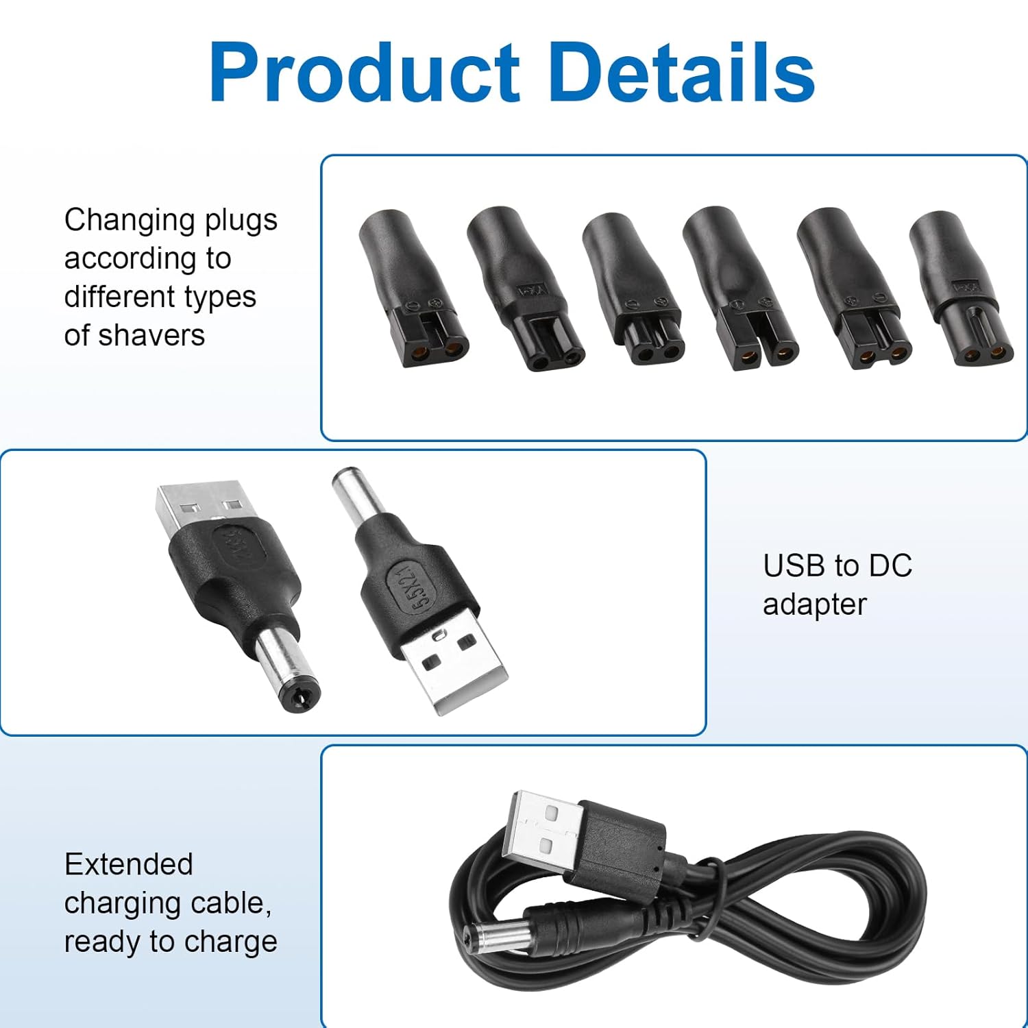 8 PCS Power Cord 5V Replacemen - Beard Trimmer ulasan dan harga