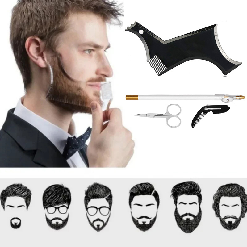 4Pcs Set Beard Shaping Kit Mul - Beard Trimmer ulasan dan harga