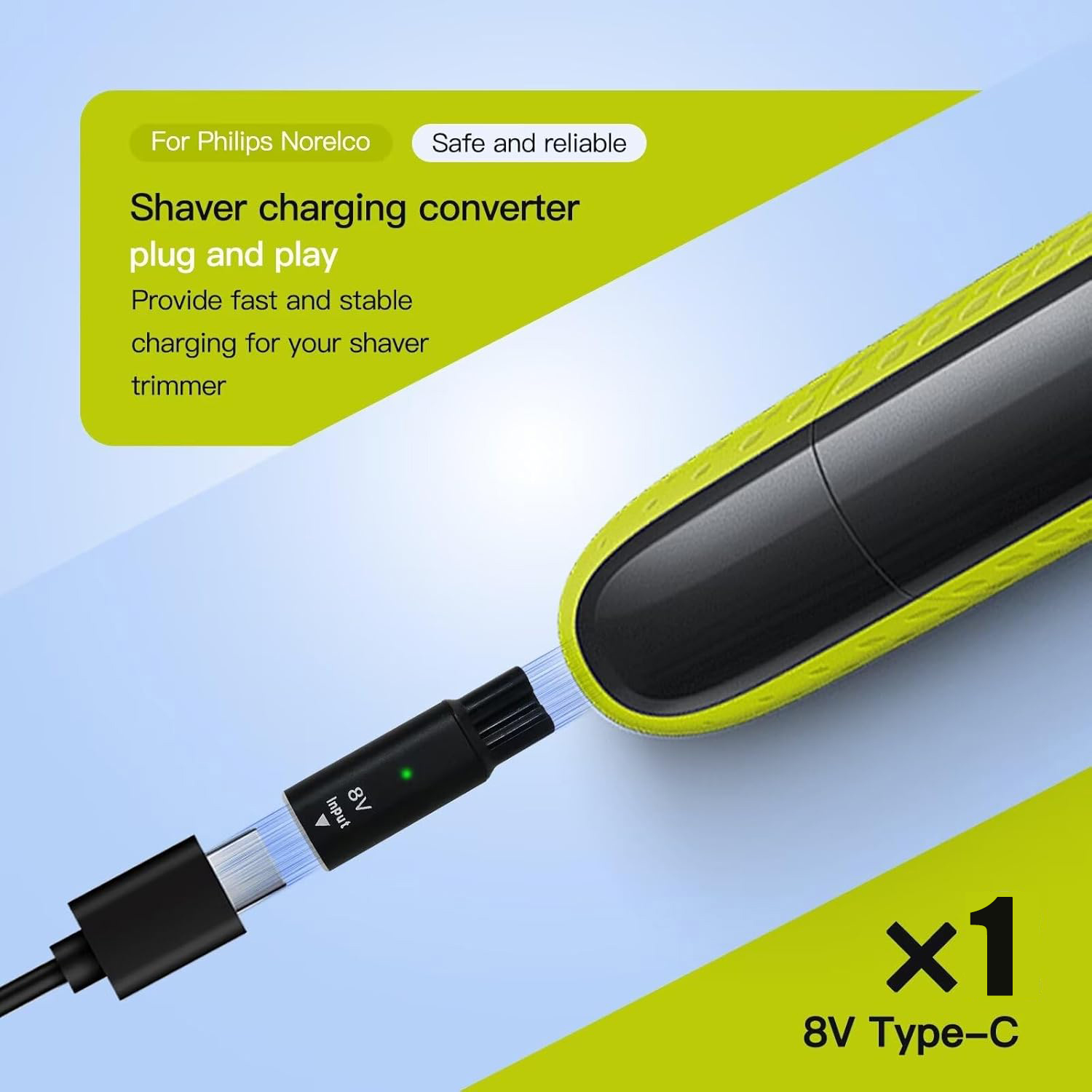 8V HQ850 Type-C Shaver Charger - Aftershave ulasan dan harga